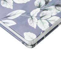 Ежедневник недат. А6+ 120л., тв.обл., иск.кожа "Flora. Frozen Leaves" ляссе