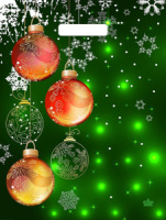 Пакет с вырубной усил. ручкой 31х40 (60мк) Шары в зеленых огнях, ламинир.