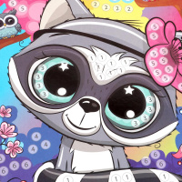 Аппликация из пайеток 17*23см "Енот"