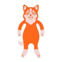 Набор закладок картонных фигурных 5шт. "Корги" 2,8*5,5см, мат.лам.