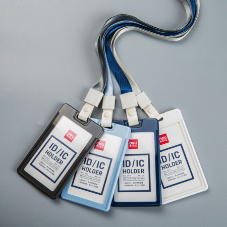 Бейдж 54х89 мм. вертик., акрил/пластик без крепления, темно-синий