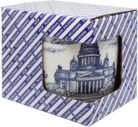 Кружка сувенирная 350 мл  "Исаакиевский собор" фарфор синий рисунок