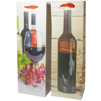 Пакет подар. бум. новогодн. 12*34*10см(под бутылку) 210 гр/м "В подарок" 4 дизайна