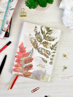 Ежедневник дат. 2025г, А6+ 176л., кож.зам., мягк.пер. "Наппа. Листья" тисн.фольгой, ляссе