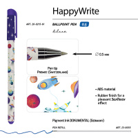 Ручка шар. BV "HappyWrite. Космос", 0.5мм, синяя