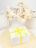 Лента упаковочная атласная 12мм*22м, жёлтая