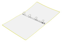 Папка 4 кольца 40мм 0,7 мм пластик А4 Double Neon, карман, салатовая