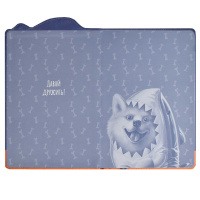 Анкета для друзей А5 80л., тв. обл., кожзам "Шиба-ину в костюме акулы" вырубка, ляссе