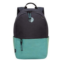 Рюкзак городской 24*37,5*12см Grizzly "Черный-мятный" полиэстер