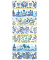 Набор термонаклеек для яиц 74*358мм, 7шт/уп "Гжель"