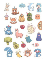 Альбом наклеек А5 8 стр., "100 наклеек. Няшки"