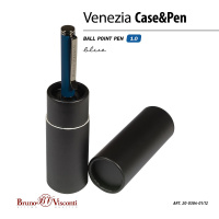 Ручка в футляре "Venezia Pragmatico. Синяя" шарик., 1,0мм, металл., синие чернила