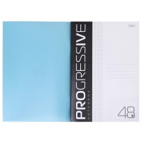 Тетрадь А4  48л кл. скоба Hatber  пласт.обл. "PROGRESSIVE. Бирюзовая"