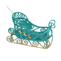 Подвесное украшение 10-22см "Бирюзовый абсент" пластик, 9 дизайнов, золото/бирюзовый