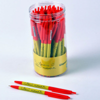 Ручка шариковая автомат. "Узнаю свой почерк" синяя, 0,7мм, софт-тач