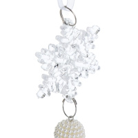 Подвесное украшение 14см "Снежинка" пластик