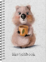 Скетчбук А5  60л., гребень, 100гр/м2 "Куока кофеман" тв.обл.