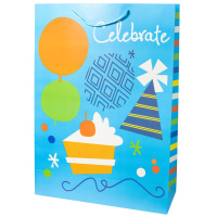 Пакет подар. бумажн. 50*70*20 см, 210 гр/м Шарики, 4 дизайна в упаковке