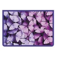 Папка д/тетрад. А4 (325*230*55) молния сверху, пластик "Розовые бабочки"