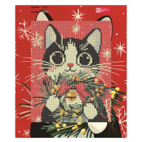 Мозаика алмазная по номерам на холсте 20*25см "Кот с венком" с подрамником