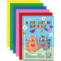 Цветная бумага бархатная А4  5 цв. 5 листов