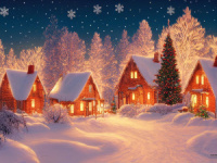 Мозаика алмазная по номерам на холсте 30*40см "Вечер зимой" с подрамником