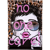 Обложка для паспорта из к/з " No one care!", цветная печать
