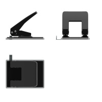 Дырокол EK Quadro 40 лист, металл, ассорти