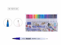 Набор маркеров акварельных  24цв. кистевидн./файнлайнер Aquarelle, двусторон.