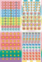 Набор наклеек-оценок А5 "Оценки" 4 страницы