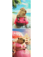 Блокнот А7  48л клеевой кор. "Капибарби" клетка