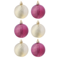 Набор елочных шаров 6см, 6 шт,  5 дизайнов