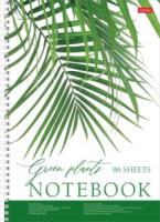 Тетрадь А4  96л без лин. гребень Hatber "Nature" карман,шаблон в кл.и лин.,перф.на отрыв,белизна 98%