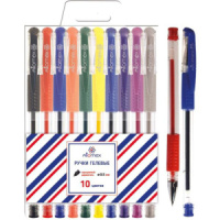 Набор гелевых ручек Attomex  10 цв., 0,5мм в пласт.кор., держатель