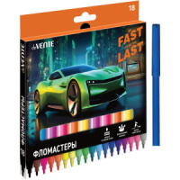 Фломастеры  18цв "deVENTE. Fast Or Last", вент.колпачок , карт. упак