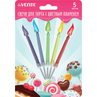 Свечи для торта Color flame, 5шт, цветной огонь