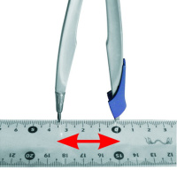 Циркуль металл. MAPED "Stop sistem", фиксация штанги, грифели