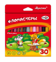 Фломастеры  30цв "Мультики", картонная коробка