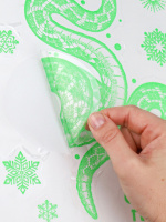 Витражная наклейка светящаяся 30*40см  "Мудрая змея" Символ года + раскраска