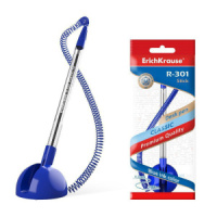 Ручка шар. ЕК R-301 1,0мм Desk Pen  синяя,  прозр.пласт.корп. НА ПОДСТАВКЕ