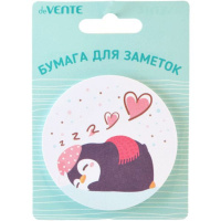 Бумага с липким краем  30л, фигурная "Penguin",  ассорти