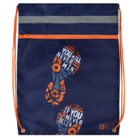 Мешок для обуви 1 отд, 360*480, карман, светоотр. "Следы"