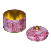 Шкатулка металл. круглая 8*8см, 12 дизайн