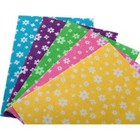 Набор цветного фетра А4  5л. 5цв. "Белые цветы", 2мм, мягкий с рисунком