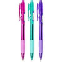 Ручка шар. deVENTE Rio" 0,7мм, автомат., маслн. чернила, синяя, каучук.держ., ассорти