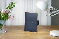 Ежедневник недат. А5 136л., мягк.пер., иск.кожа "Primavera. Черный" магнит.хлястик, ляссе