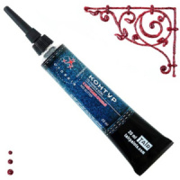 Контур по ткани 20 мл, красный с блестками