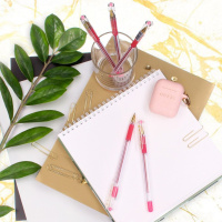 Ручка шар. MC GOLD с рез. 0,5мм  розовый корпус