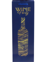 Пакет подар. бумажн. 12*36*8 см,(под бутылку) 210 гр/м "Расписная бутылка"