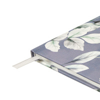 Ежедневник недат. А6+ 120л., тв.обл., иск.кожа "Flora. Frozen Leaves" ляссе